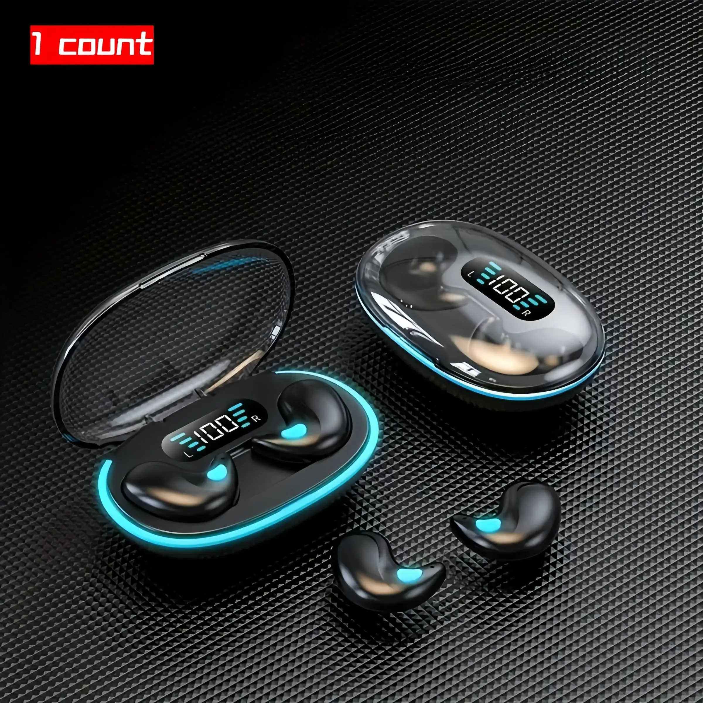 In-ear Design Wireless Earphone, Noise Cancelling Headphone with Charging Case, Bluetooth-compatible Sleeping Earbuds for Running, Exercising, Gaming