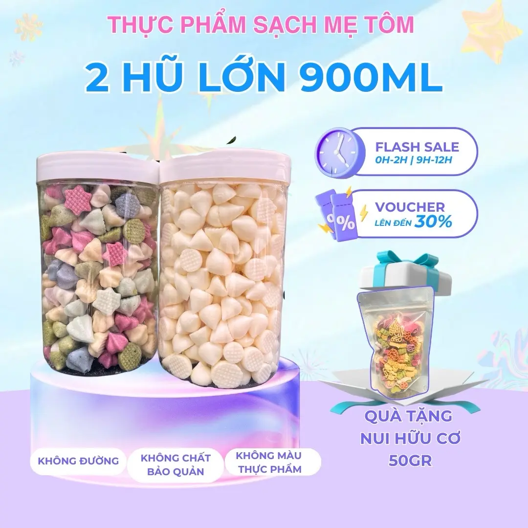 [Tặng Túi Tỏi] 2 Hũ Bánh SC Mix vị và Bánh SC Nguyên Vị 900ml/1 hũ - Ăn Vặt Snack Food