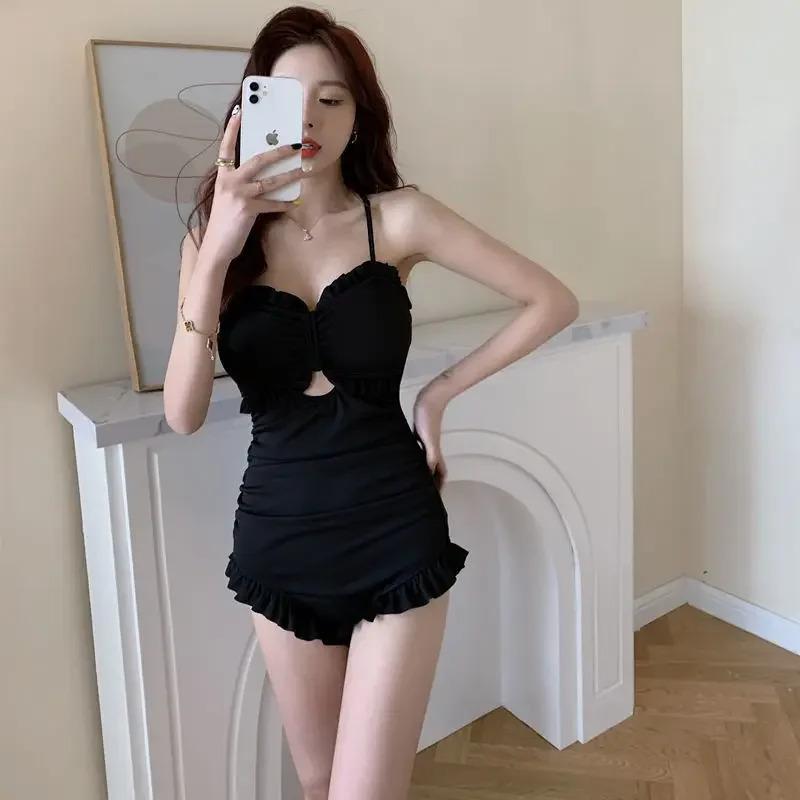 Product Introduction of 2024 New Korean Sexy Slim High Waist Solid Swimwear Women One Piece Swimsuit Female Backless Monokini Bathing Suit Swim Wear 2
