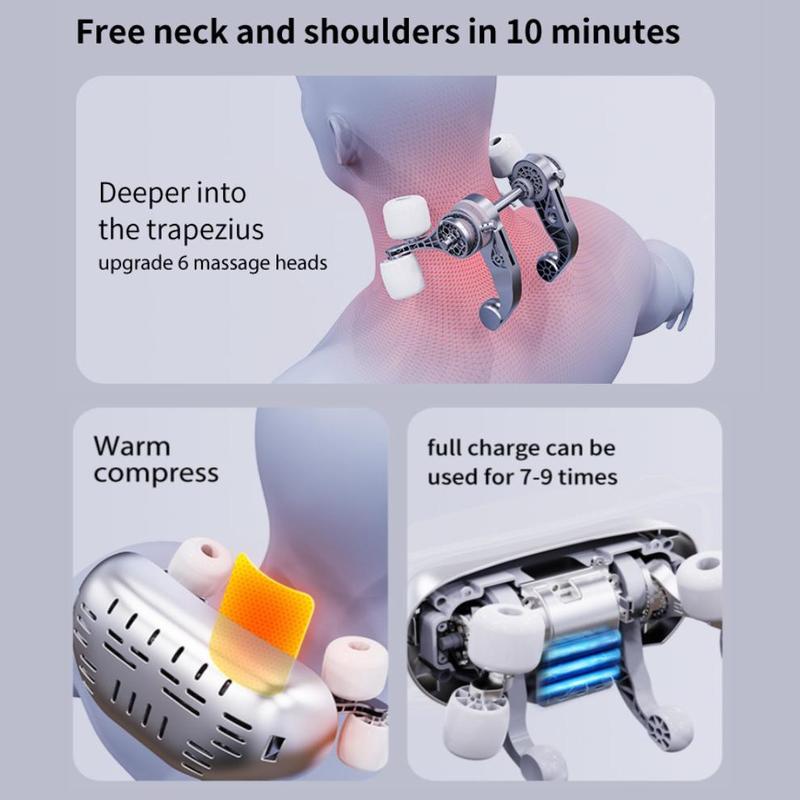Electric Heating Back & Neck Massager, 3D Deep Tissue Kneading Massager, Neck & Shoulder Massager with Heat, Multifunctional Massage Pillow for Back, Waist, Leg, Foot, Christmas Gift 6