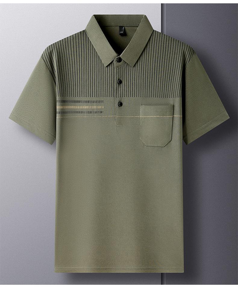 Product Introduction of Short Sleeve Polo Shirt, Summer Cool Pocket Design, Men's T-Shirt, Slim Fit, Fashion, Plain 6