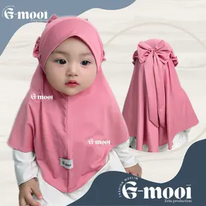 G-MOOI jilbab anak bayi 0 6 bulan 1-8 tahun HIJAB ANAK PITA RICIS hijab anak tk paud