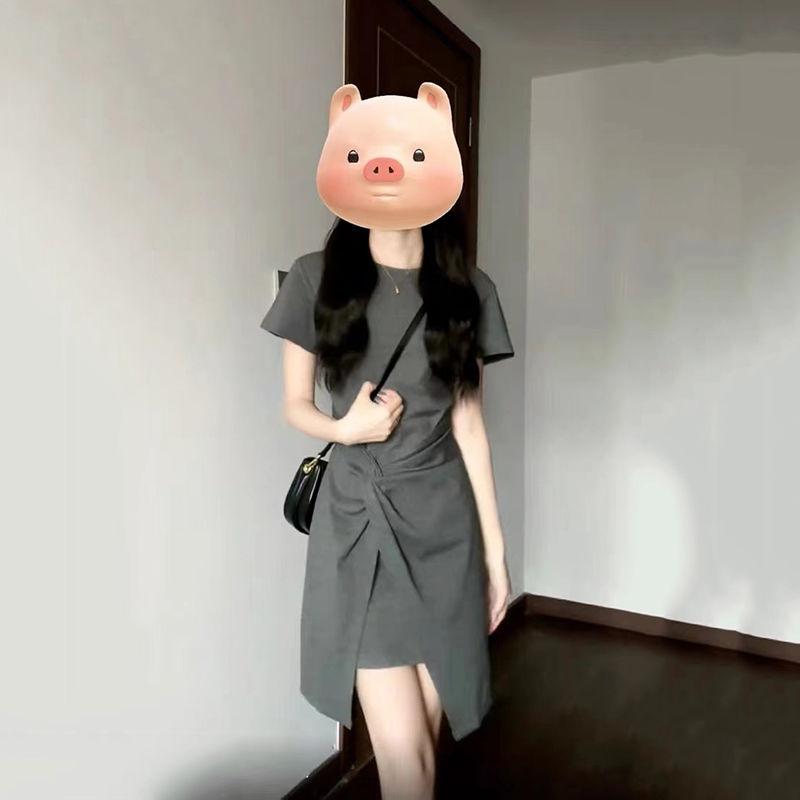 Product Introduction of Váy Corseted, Phong Cách Pháp, Xám Thanh Lịch, ngắn Tay, Cổ Tròn, Thiết Kế Đặc Biệt, Dành Cho Nữ, Mùa Hè 2024 Hàng Mới Về, Tiệc Trà, Váy Women Dress 10