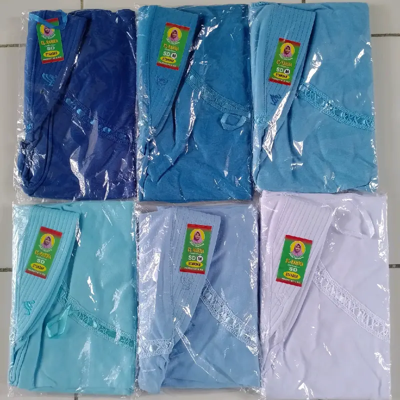 Jilbab Anak Sekolah Paud TK SD SMP SMA Robbani Dewasa - Bahan Kaos PE Tebal Adem - Muslim, Pita, Kerudung, Serut, Putih, Instan 2