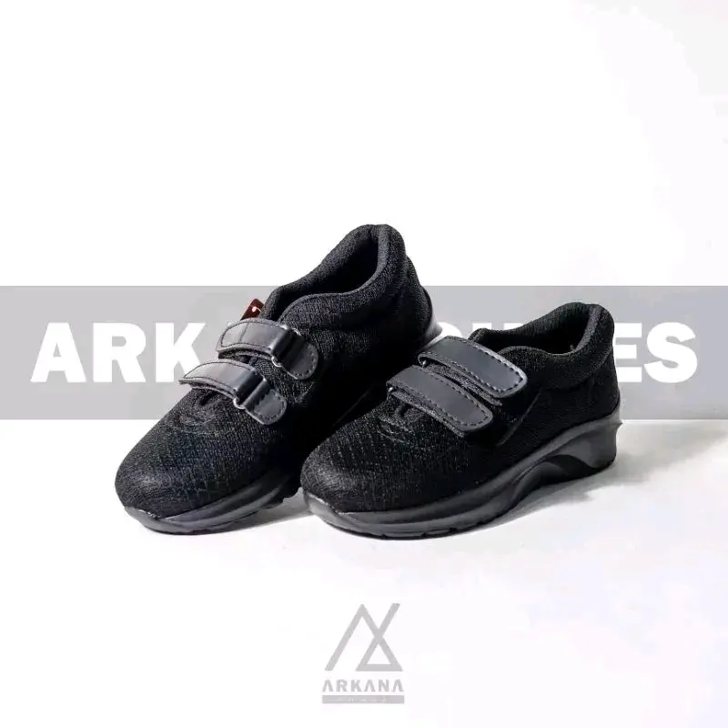 SEPATU ANAK FULL HITAM Santai sd fashion