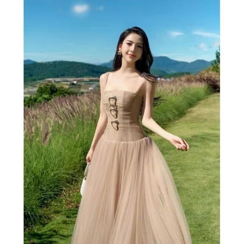 D485 ĐẦM THIẾT KẾ BIGSIZE PHỐI LƯỚI DÁNG DÀI CÔNG CHÚA (TÁO ĐỎ BIGSIZE 55-90KG) 1