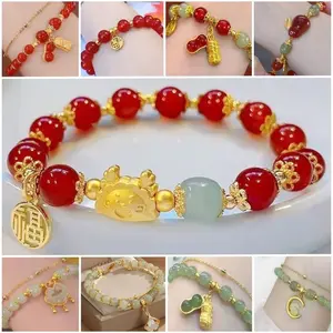 Gelang Bracelet Keberuntungan Kacang Gelang Furui Kelinci Desain Gaya China Retro Serbaguna