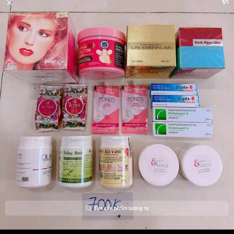 Combo body cốt trắng THÁI LAN cho da trai lỳ ngâm đen 1kg6 kem cốt
