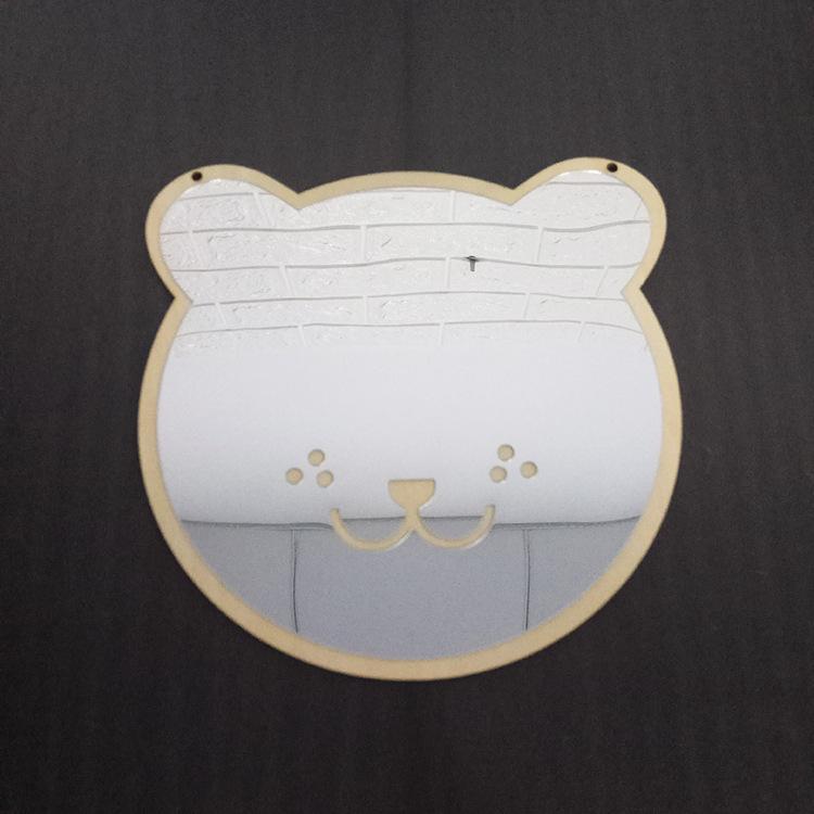 Product Introduction of Acrylic Wooden Mirror Cute Teddy Bear Mirror Home Decor Creative Home Wooden Crafts Wall Decorations Makeup Mirrors 3
