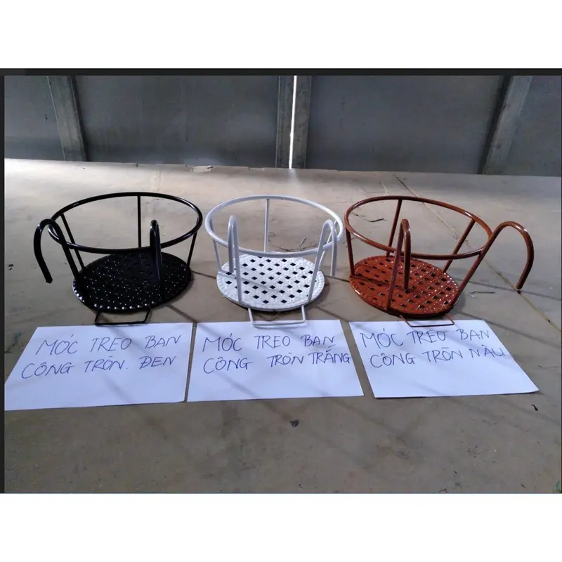 Giá sắt treo chậu cây, giỏ sắt, móc treo ban công để chậu hoa trang trí ngoài trời, sơn tĩnh điện 5