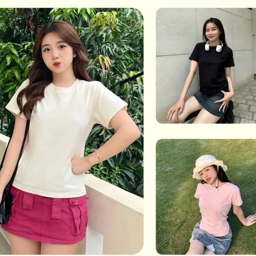 (SALE MỞ BÁN) Áo Thun BABYTEE Cổ Tròn 100% COTTON vải chính phẩm co dãn 2C 15 màu bastel dễ thương
