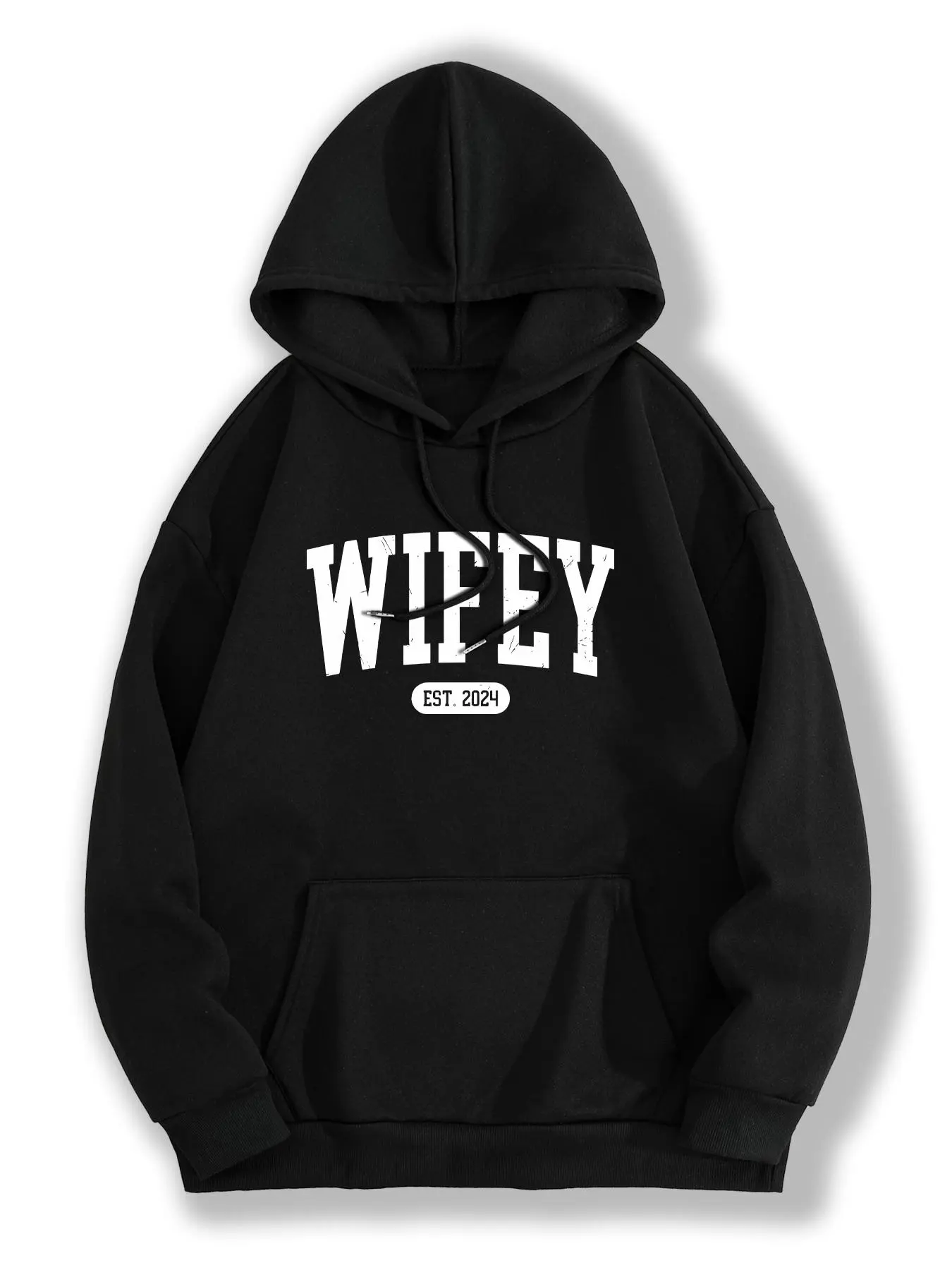 Women's Wifey Letter Print Hoodie, Fashion Casual Hooded Sweatshirt for Daily Holiday Outdoor Wear, Women Clothing for Fall & Winter