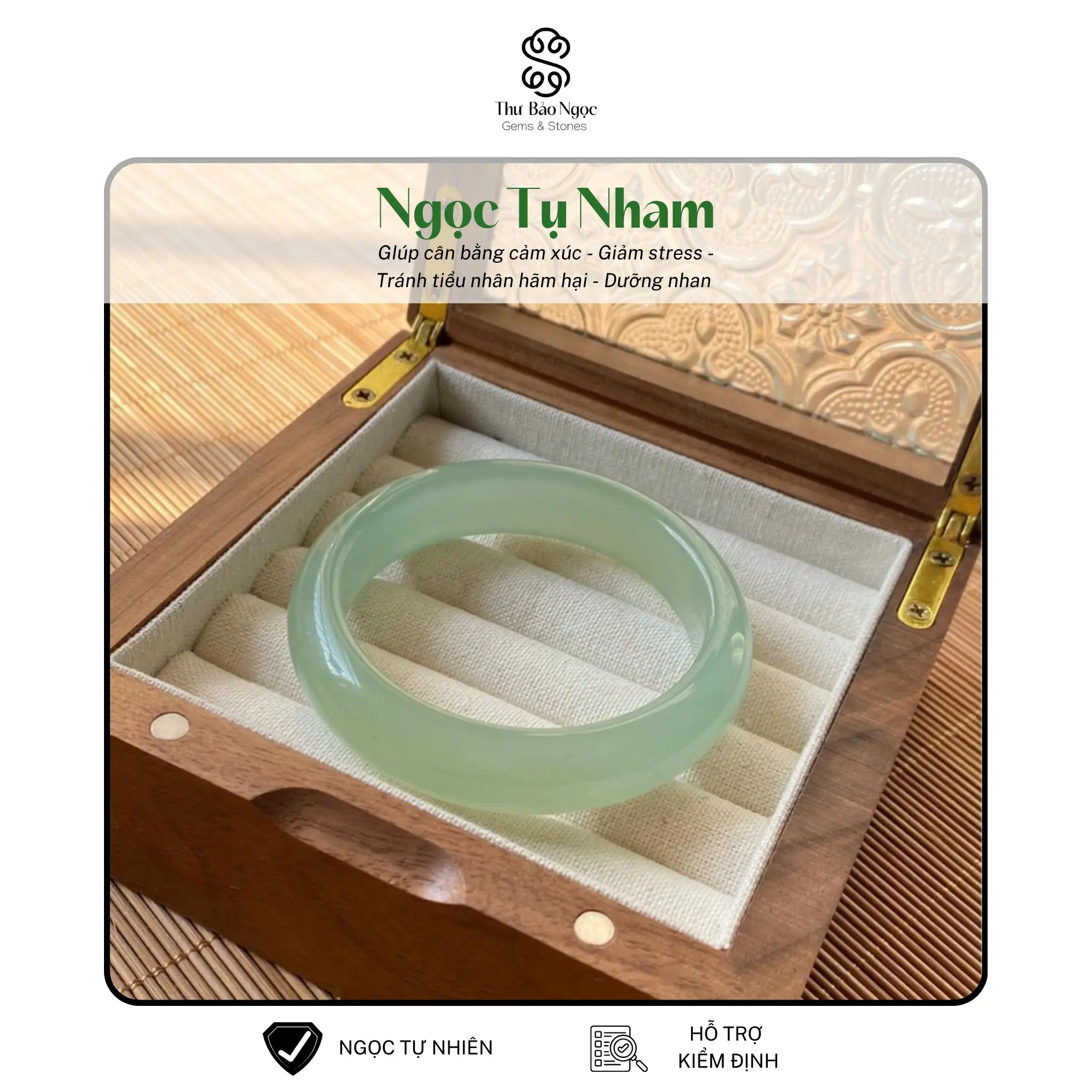Vòng Tay Ngọc TỤ NHAM Tự Nhiên Cao Cấp - THƯ BẢO NGỌC