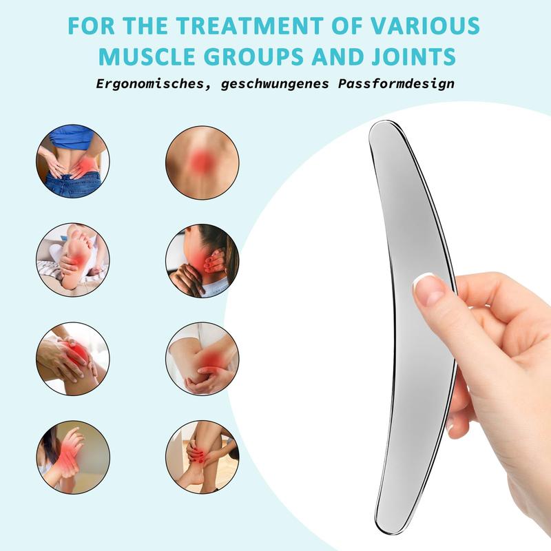 2-in-1 Stainless Steel Gua Sha Muscle Scraper Tool, Comfort Myofascial Scraping Tools, Lymphatic Drainage Massager, Soft Tissue Massage Tool 5