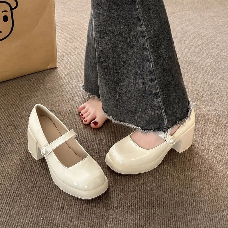 [MUA 1 TẶNG 1] Giày lolita bi ngọc đế cao 7cm sieu xinh G71 - Tặng 1d tất thêu hình ngẫu nhiên 3