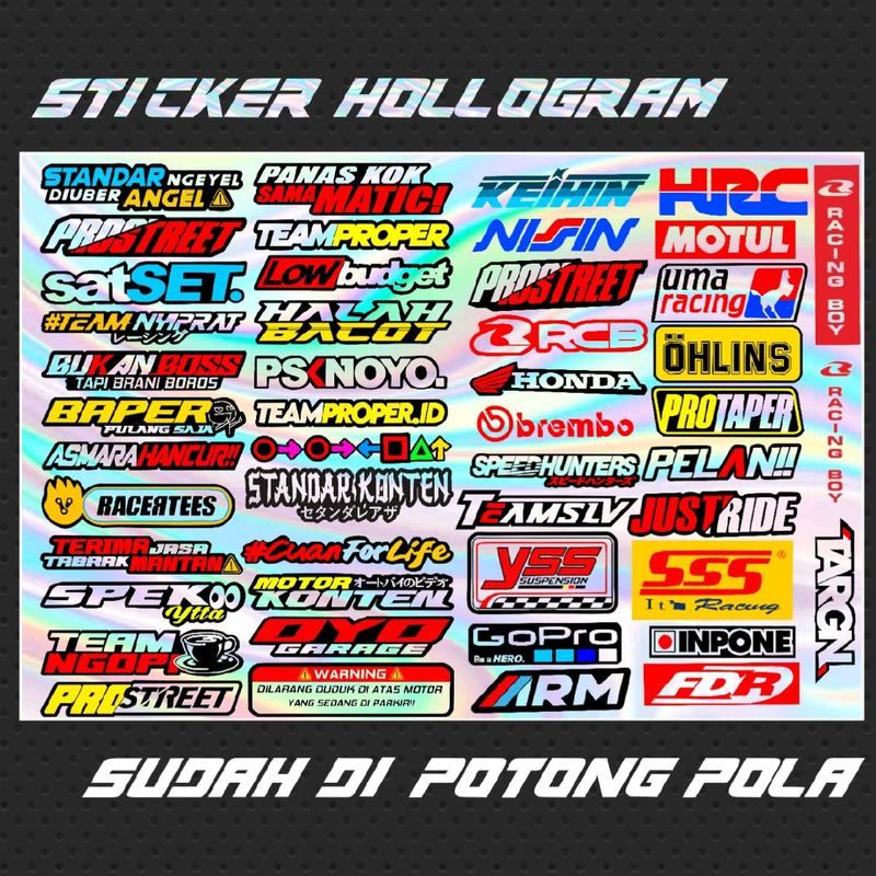 STICKER MOTOR SATU LEMBAR ISI 48 sticker - Shop | Tokopedia