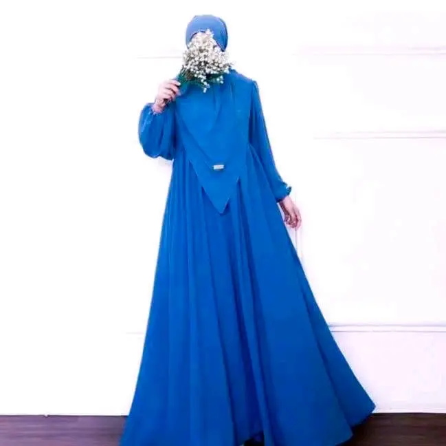(FREE HIJAB) Medina Set Crincle Airflow - Gamis  Syar'i Busui Lengen Frendly 2