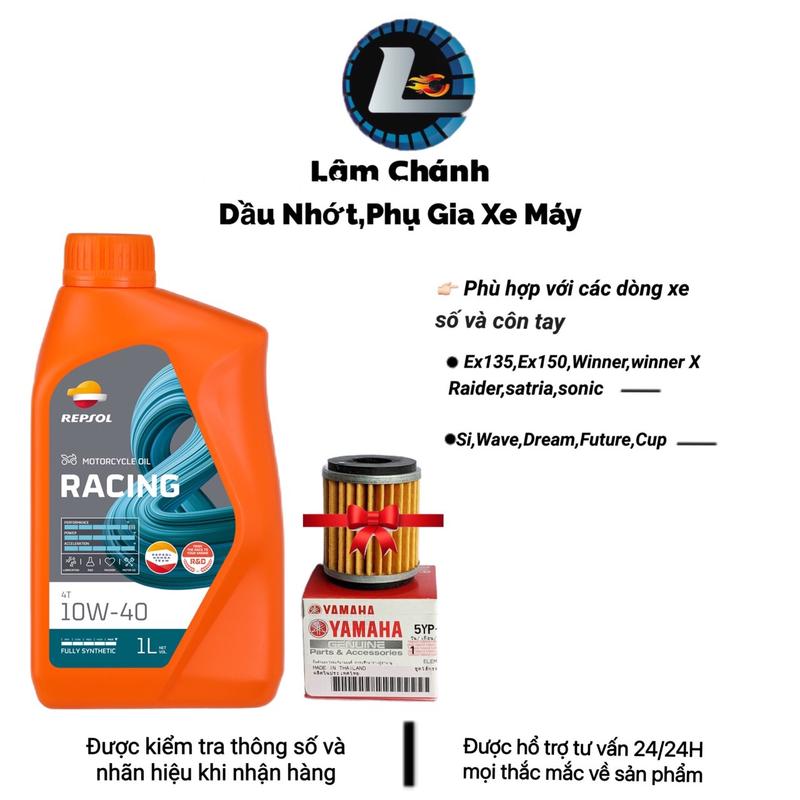 Dầu Nhớt tổng hợp Repsol Racing 10W40 mẫu mới