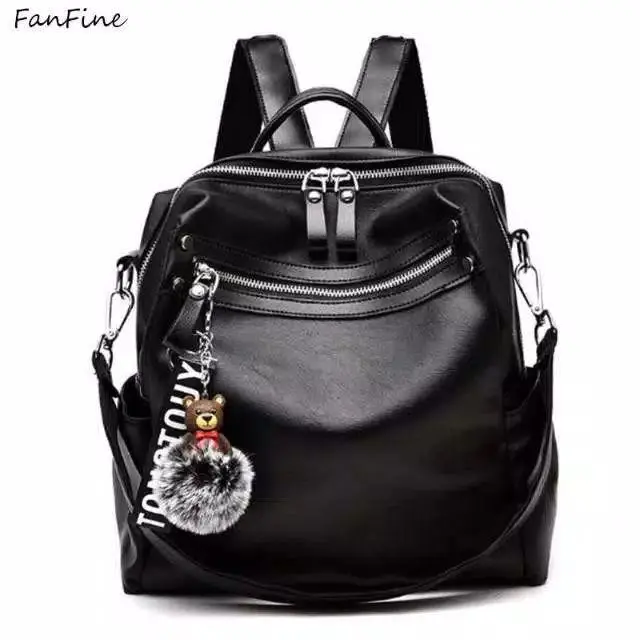 TAS RANSEL MULTIFUNGSI SYLVIE ZIPPER MARSHA Korean College Backpack BY ARISTA Hitam 2