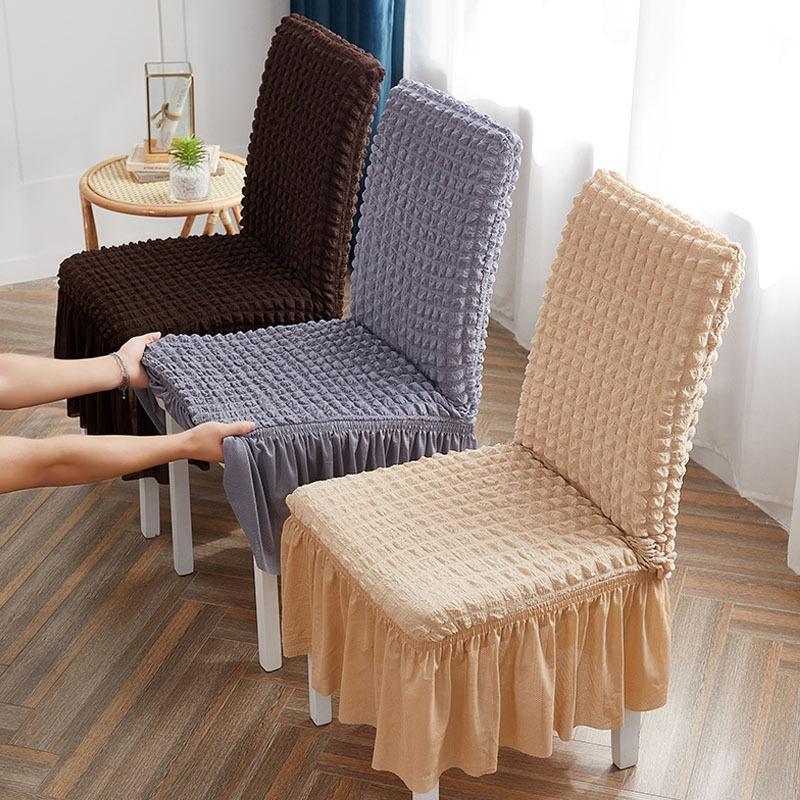 Bọc Ghế Váy, Co Giãn, Bọc Ghế Ăn, Chất Liệu Seersucker, Có Thể Co Giãn, Chống Bẩn, Bọc Chống Trượt, Bảo Vệ Ghế, Bọc Ghế 7