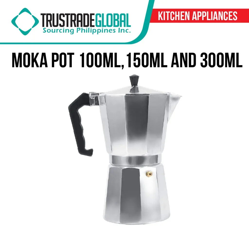 150ML 300ML Moka Pot Italian Top Moka Espresso Cafetera Expresso Brewed Coffee Maker Electric Moka Pot Percolator Cafe Coffee Pot Coffee Maker Aluminum Mocha Espresso Percolator Pot Coffee Maker Moka Pot