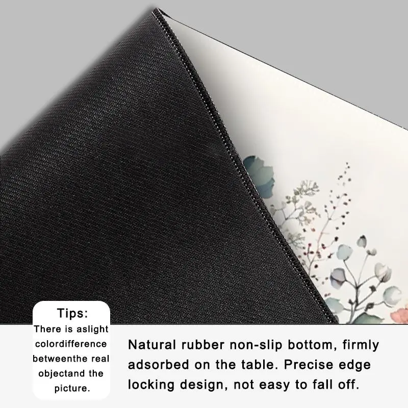 Floral Pattern Mouse Pad, Rectangle Gaming Mouse Pad, Office Desk Keyboard Mat for Home Office Desk 6
