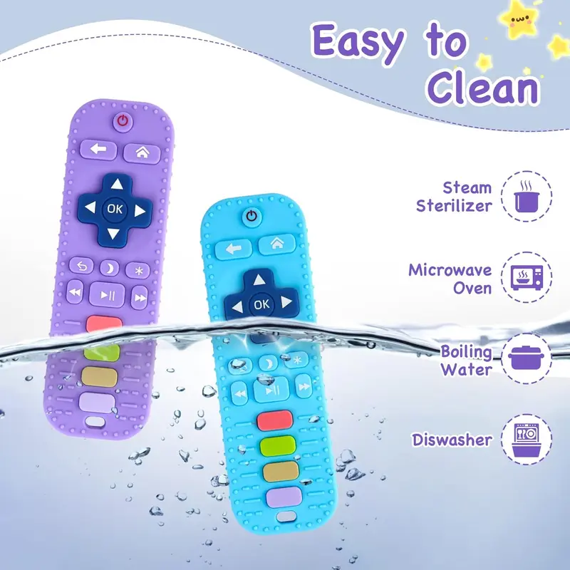 Remote Control Shaped Silicone Teether, 1 Count Baby Teething Toy, Sensory Toy for Babies, Toddler Infant Newborn Toys, Baby Gifts for Boys Girls, Christmas Gift 6