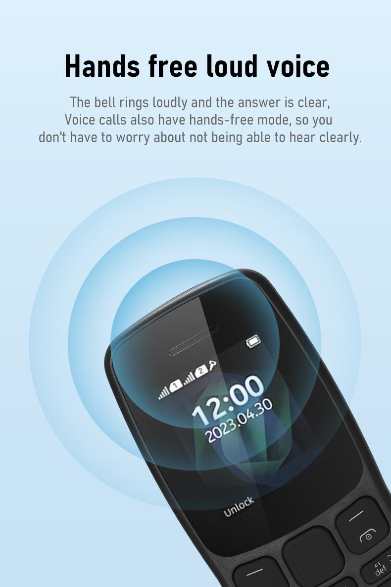 Product Introduction of New Straight Button Machine 2G mic spinning N106 Big Word Function Ready to Use Classic Mobile Phone Suitable for Adult Student Mobile Phone Mini phone GSM Card Dual multicolor Southeast Asia 7