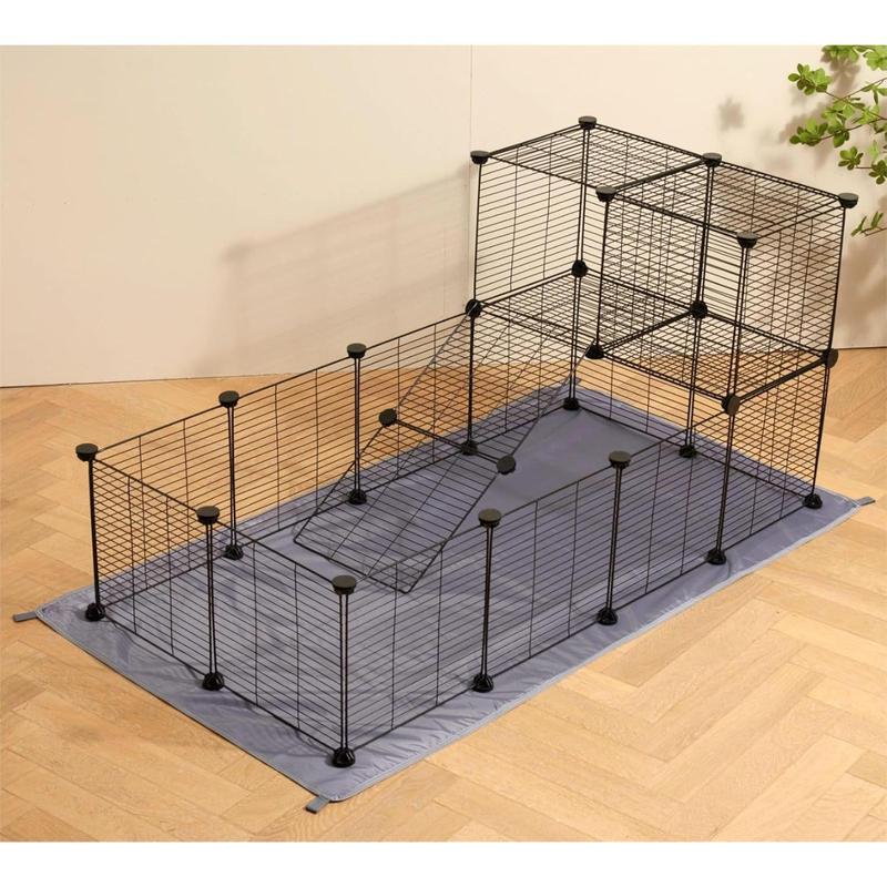 TikTok Shop DIY Guinea Pig Cage with Mat Small Playpen Pet Playpen Cage Small Cage Puppy Playpen Indoor Outdoor Yard Fence 12 X 12 Inch 24 Panels