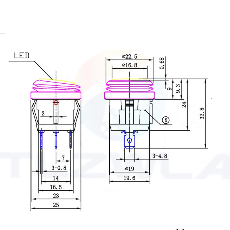 Product Introduction of 1PCS On Off Waterproof Vehicle Boat Switch Round Switch SPST 3Pin Rocker Switch 6A 10A 250V 125V AC LED 0