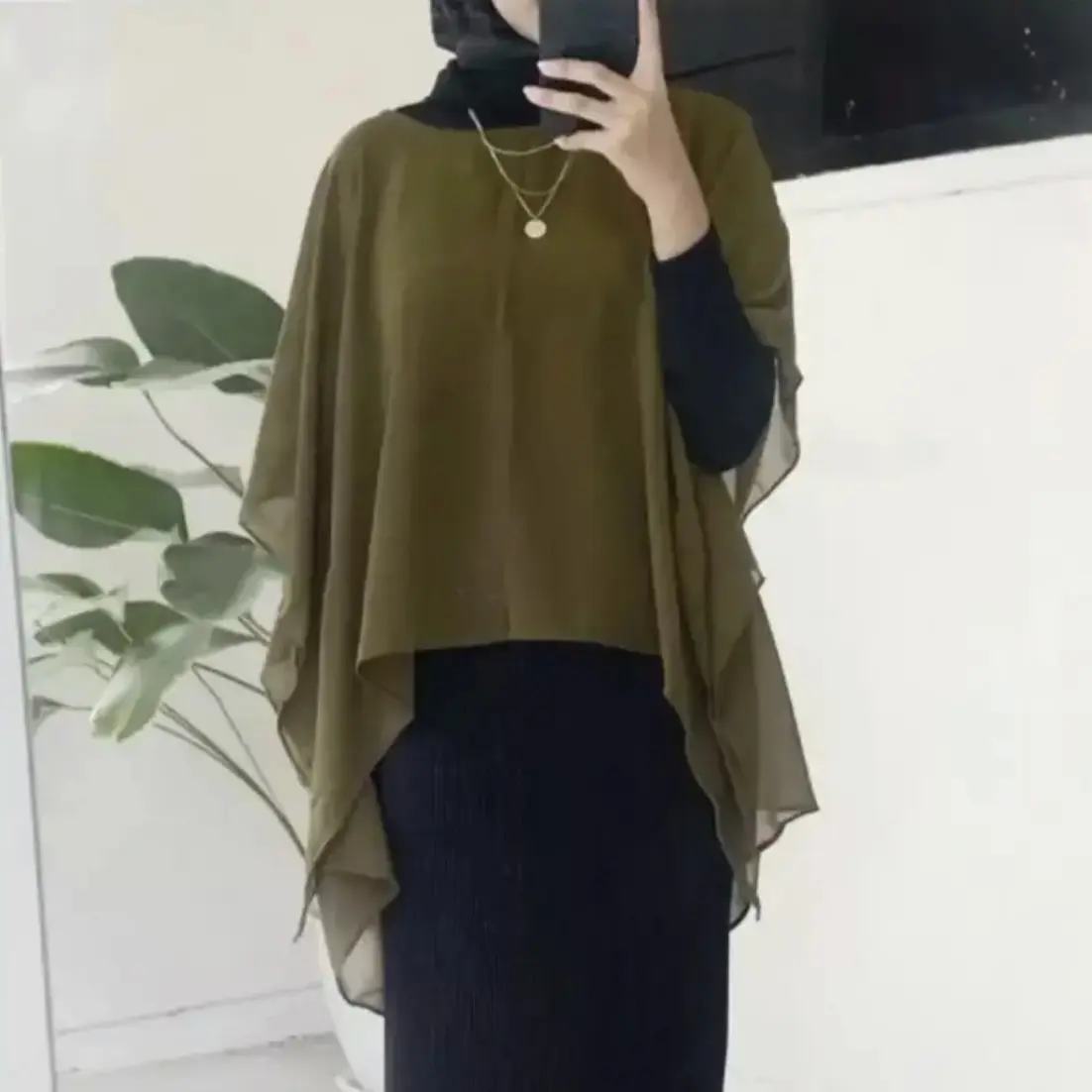 atasan wanita outer ceruty cardigan batwing polos baju atasan wanita Fit Muslim