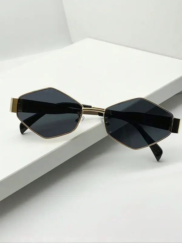 Vintage Geometric Frame Sunglasses, Trendy Casual Sunglasses for Women, Fashion Accessories for Everyday Use and Outdoor Activities 4