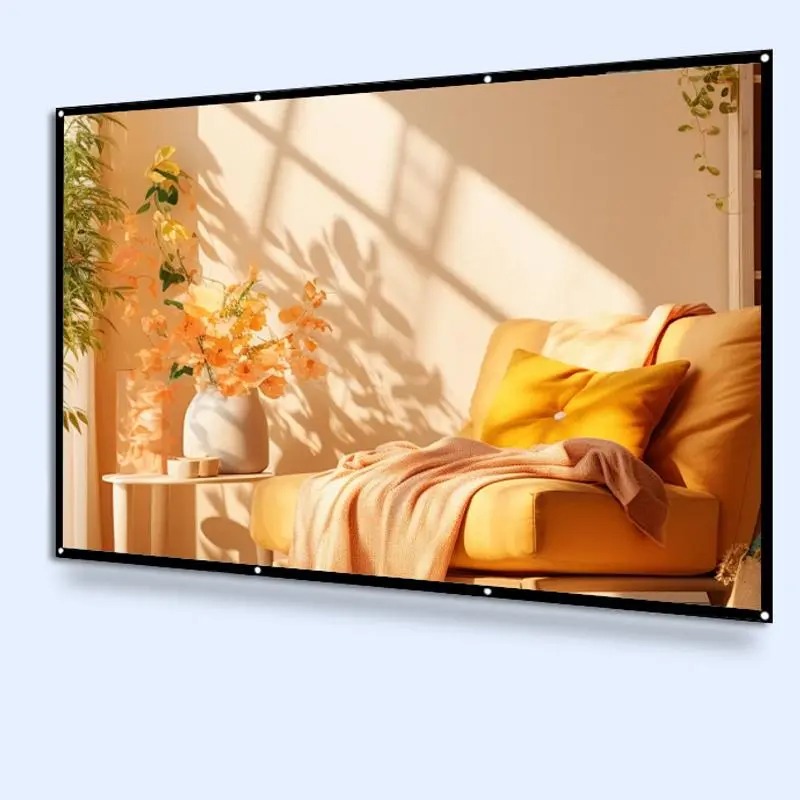 Portable White Soft Projector Screen, 1 Count Wall Mounted Projection Screen, Projection Screen Suitable for Home, Outdoor, Indoor, Camping, Conference Room