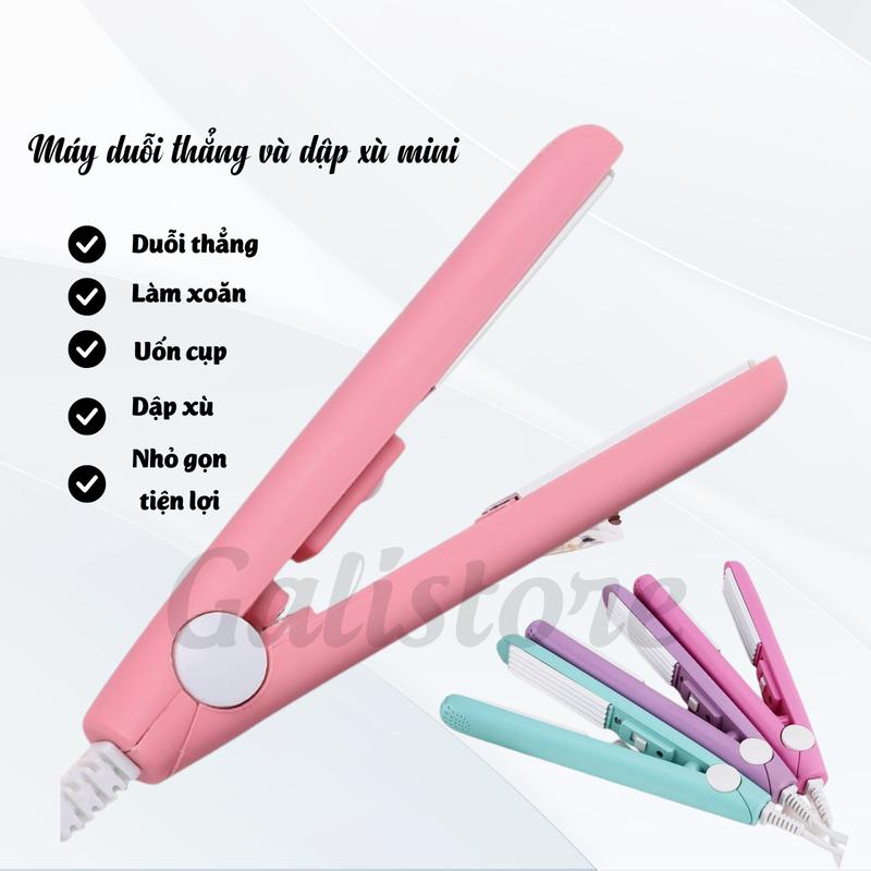 Máy duỗi tóc mini ép tóc thẳng uốn cụp làm xoăn, máy là tóc mini nhỏ gọn Galistore