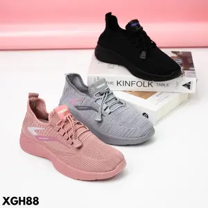 SNEAKERS WANITA COMFORTABLE NGEGYM OLAHRAGA JALAN LARI BAHAN FLYKNIT  GH88