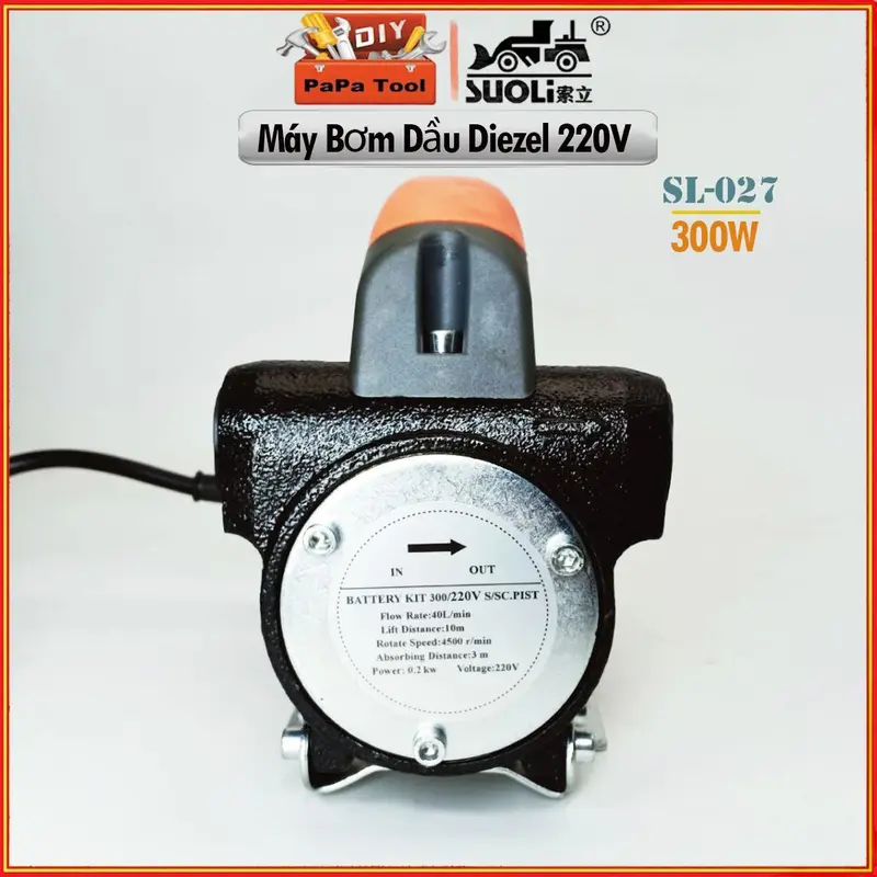 Máy bơm dầu diesel Suoli có 3 loại 12V, 24V, 220V dùng bơm hút dầu diesel Công suất 200W 300W 380W- PapaTools 8