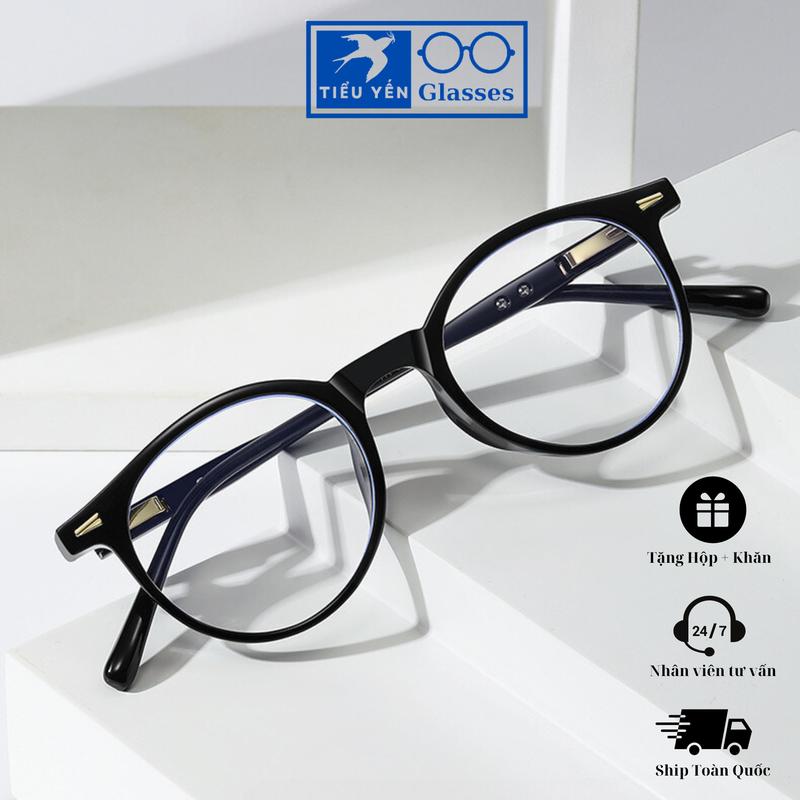 Mã 8008 - Kính Cận Thị Gọng Nhựa Kết Hợp Kim Loại Kiểu Dáng Nhựa Viền Tròn