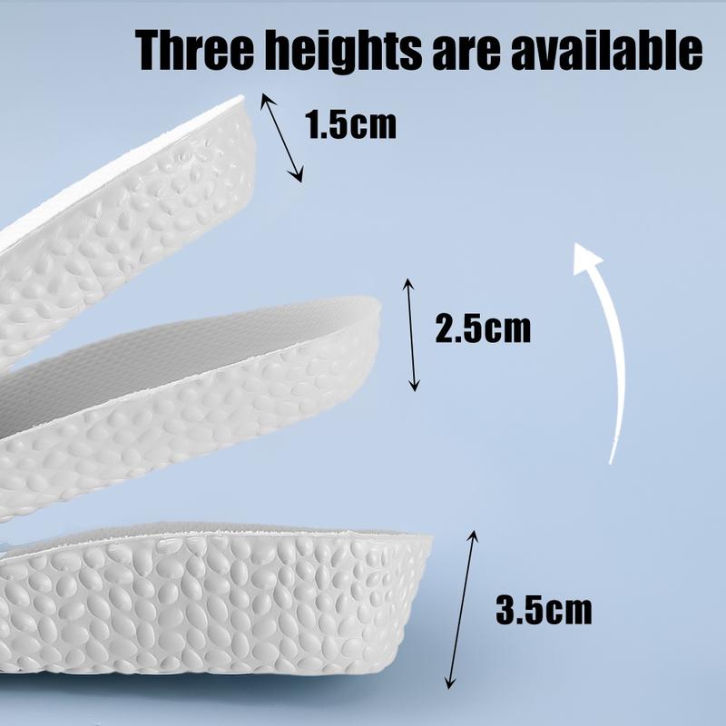 Product Introduction of Miếng Lót Giày Tăng Chiều Cao, Chất Lượng Mềm Mại Thoáng Khí, Màu Trắng, Thích Hợp Cho Giày Thể Thao, Vô Hình, Được Làm Bằng Bọt Hoạt Tính Silicon, Đệm Giày Thoải Mái, Có Thể Cắt, Thích Hợp Cho Chạy Bộ, Dành Cho Phụ Nữ, EVA, Hấp Thụ Sốc, Khử Mùi, Unisex 22