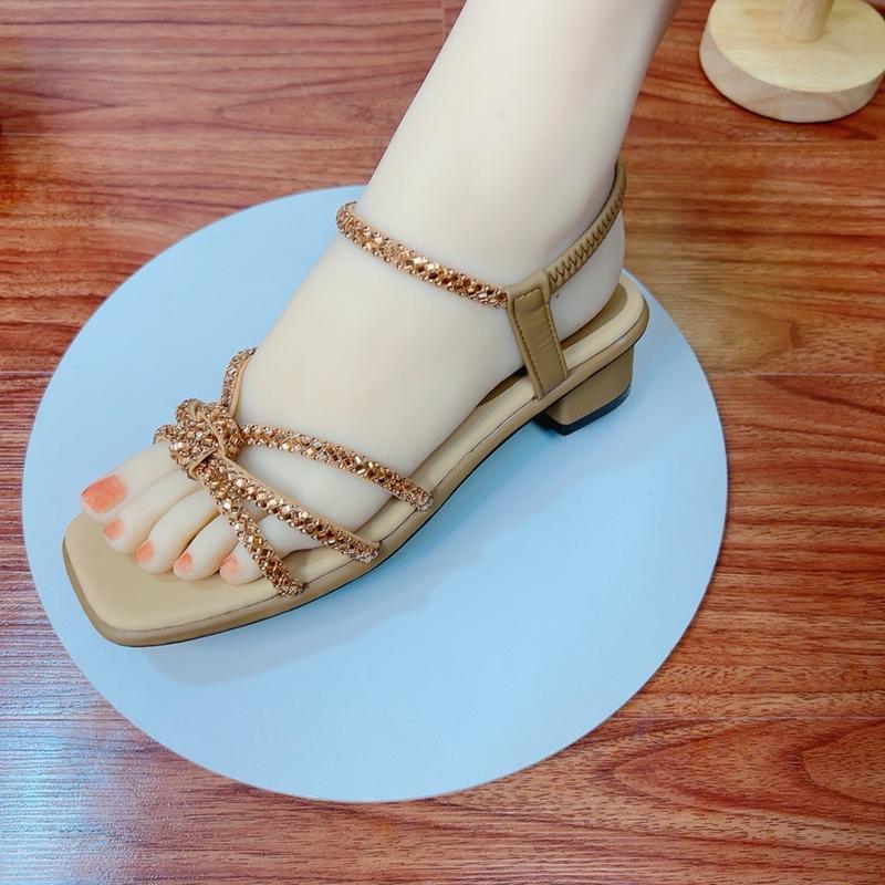 Giày Sandal Quai Soàn Hoàng Kim Sang Chảnh Trẻ Trung Đi Học, Đi Làm, Đi Tiệc Gót Vuông Cao 3 phân và 5 phân - Đế Kép H222222222222250 8