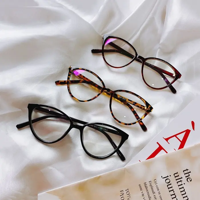 BISA COD F5538 Kacamata Anti Radiasi  / Kacamata Wanita Gaya / Kacamata Anti UV Hitam Lensa Plastik Putih Eyewear Glasses 6