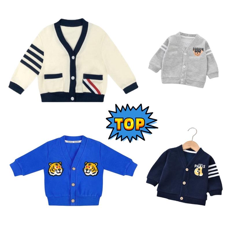 Áo Khoác Xu Hướng, Cho Em Bé Trai Và Bé Gái, Thời Trang Dễ Thương, Áo Cardigan, Thích Hợp Cho Mùa Xuân, Mùa Hè Và Mùa Thu, 0-24 Tháng Tuổi, Hàng Mới Về