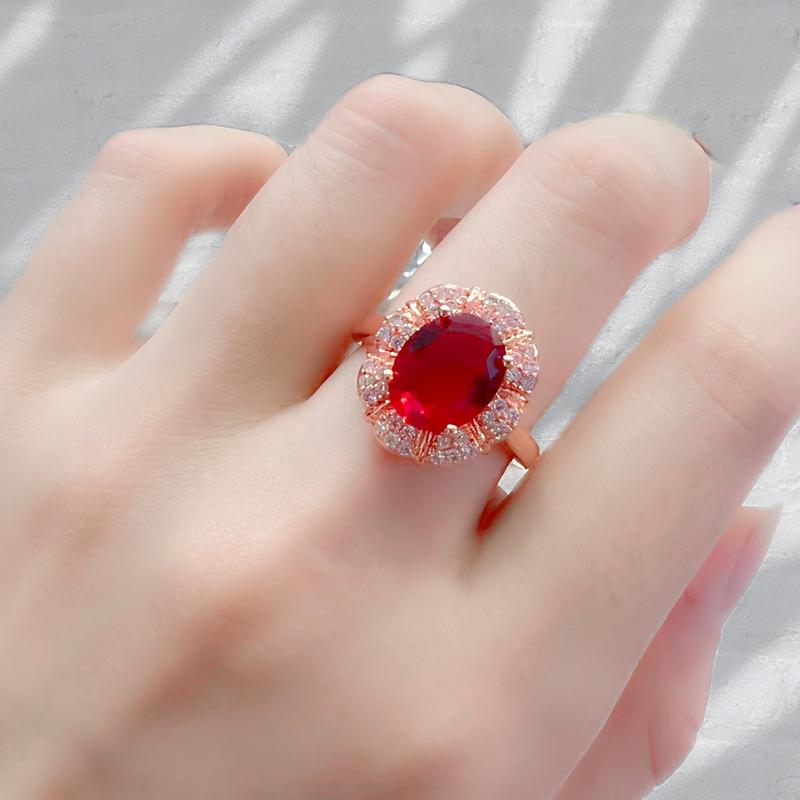Tiktok Live Streaming on Kwai Jewelry Suit 18K Gold Plated Imitation Natural Gem Tourmaline Rings Pendants Necklace Ear Stud 3