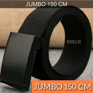 Ikat Pinggang Jumbo 150cm KATUN Polos Tebal Pria Wanita Gesper