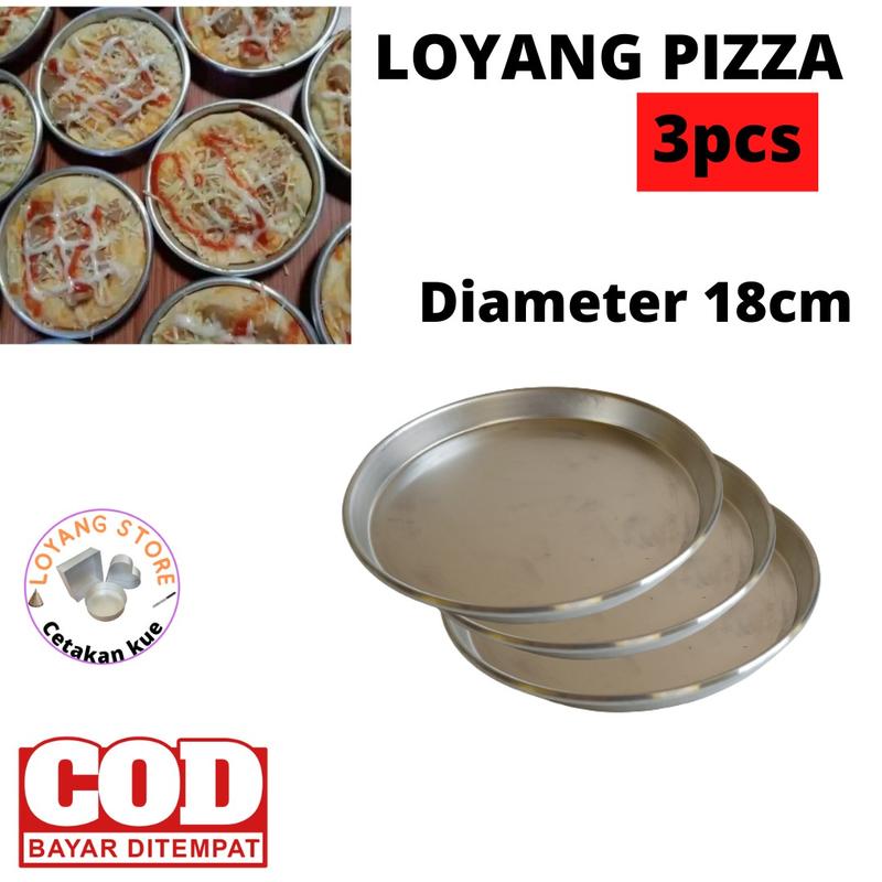 3 pcs Loyang pizza di berbagai macam ukuran Aluminium 1