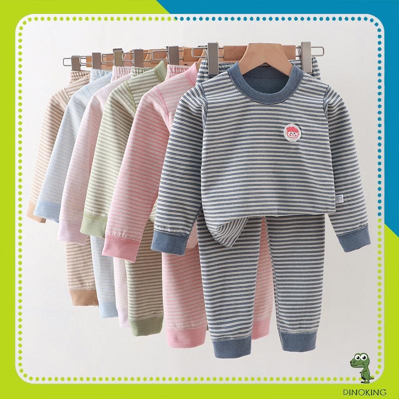 Bộ dài tay bé trai bé gái DINOKING Bộ thu đông cho bé chất cotton bông cao cấp dày mịn Bộ ngủ trẻ em 2 - 8 tuổi DB47