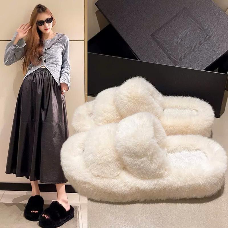 Dép Lông Nữ Thời Trang , Mã 049 . Đế Cao 6 Phân , Nhẹ Êm, Mềm Mại , Dép 4