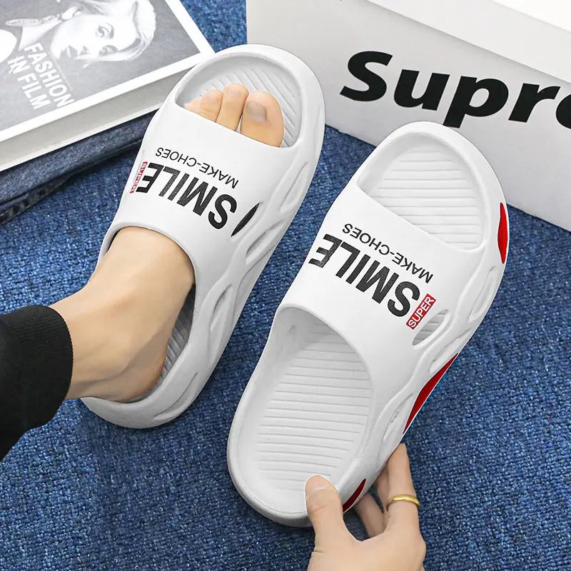 Coconut Slippers Men's Summer Outdoor Non-Slip Thick Bottom Wear-Resistant Slippers Slip-on Beach Casual Deodorant Slippers