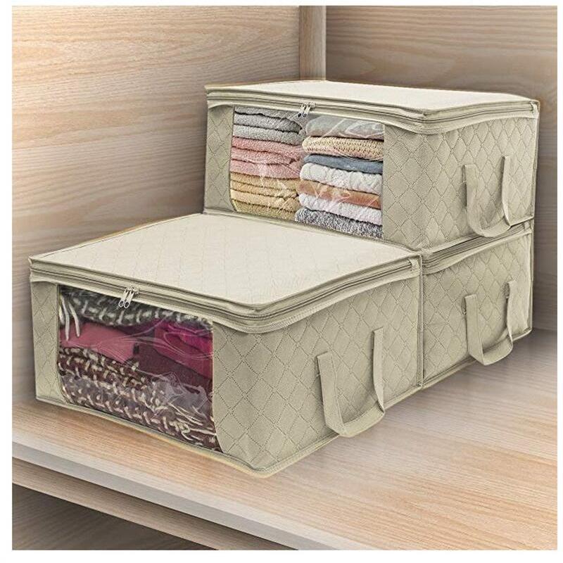 Product Introduction of Hộp Đựng Lớn, 1 Cái, Có Nắp Đậy Có Khóa Kéo, Thiết Kế Cửa Sổ, Dụng Cụ Sắp Xếp Gấp Gọn, Thích Hợp Cho Kệ Phòng Ngủ, Tủ Quần Áo, Vải, Có Thể Gập Lại, Cho Đồ Vật hộp & thùng có thể gập gọn có ngăn 19