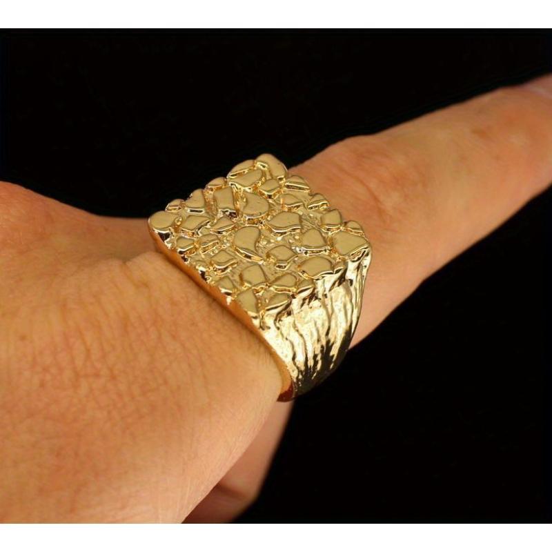 Product Introduction of Golden Ring For Men - Simple Style Square Shaped Ring - Casual Jewelry Gift for Men - For Everyday Wear 11