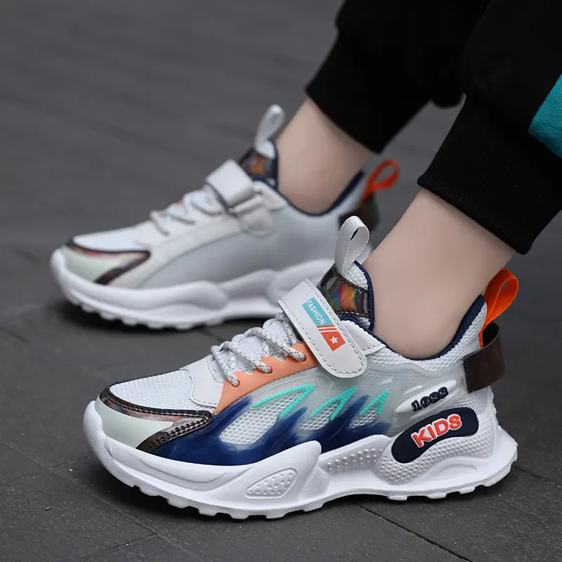 Giày Velcro Cho Bé Trai, Giày Thể Thao Thường Ngày Dragon Ball Cho Trẻ Em, Lưới Đôi, Giữa Và Lớn, Mới, Mùa Xuân / Mùa Hè